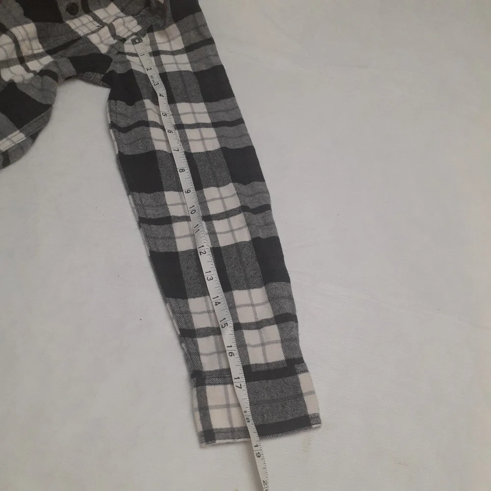 NWT Children's Place Black and White Plaid Long Sleeve Button Down Shirt
